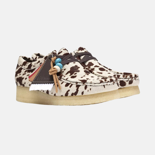 CLARKS WALLABEE BROWN COW PRINT
