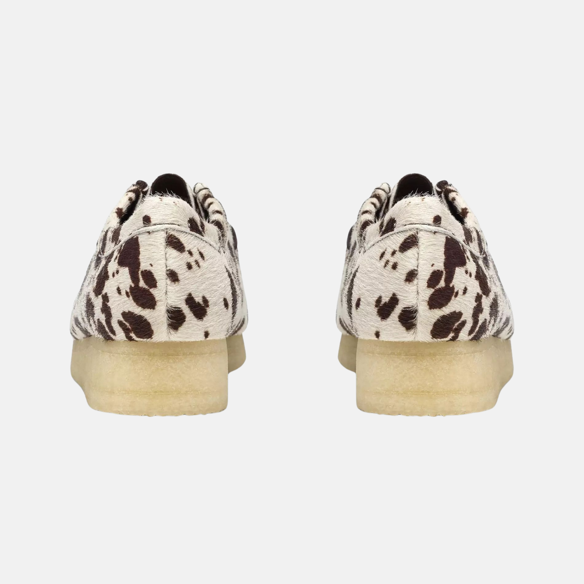CLARKS WALLABEE BROWN COW PRINT