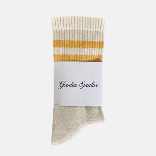 GOODIES SPORTIVE CHAUSSETTES MUSTARD STRIPED