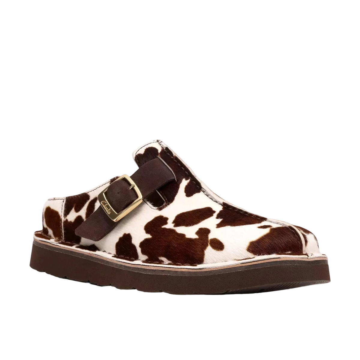 CLARKS SOLSBURY MULE COW PRINT