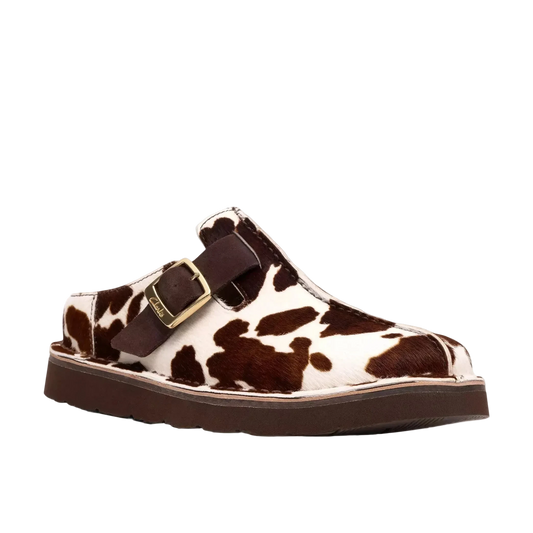 CLARKS SOLSBURY MULE COW PRINT