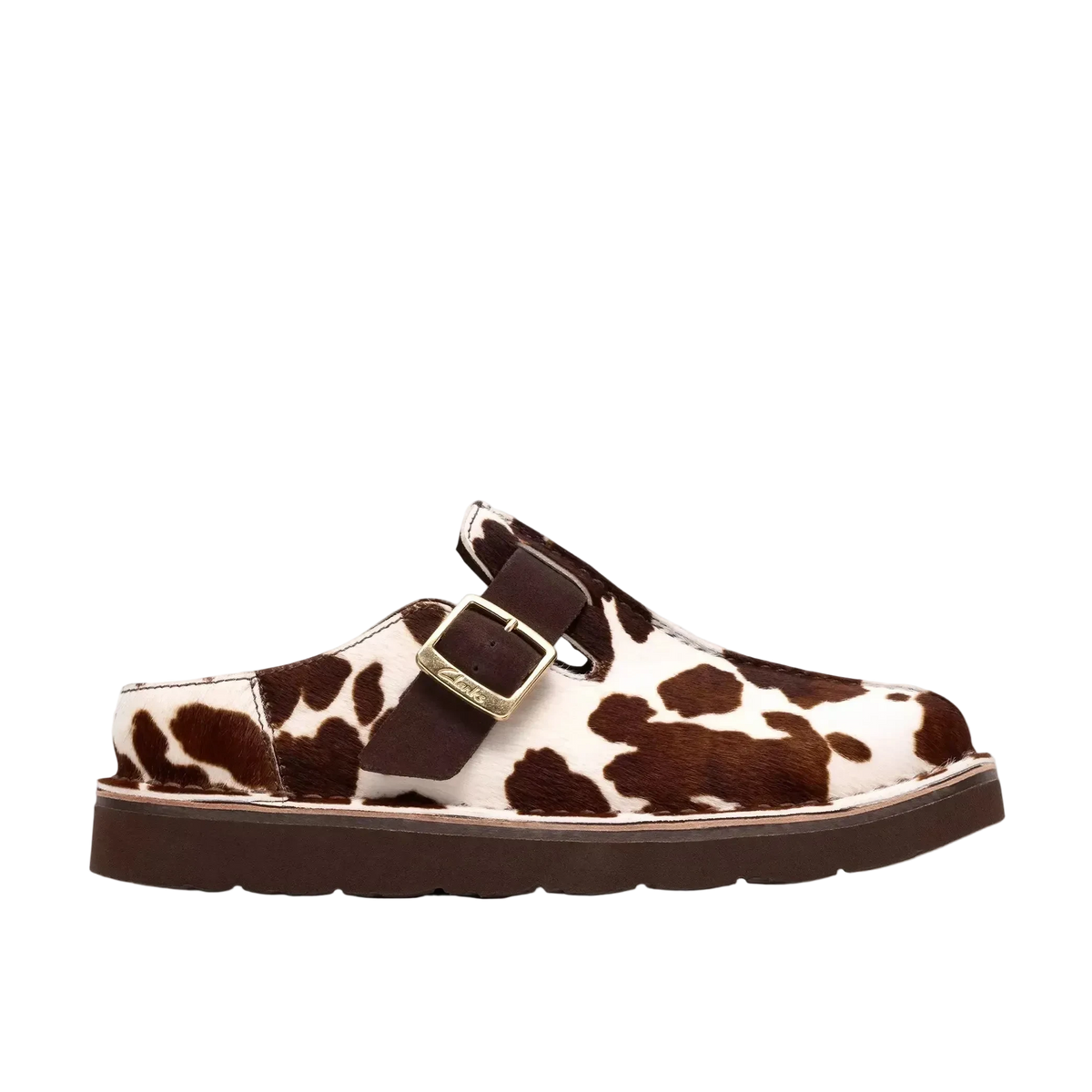 CLARKS SOLSBURY MULE COW PRINT
